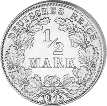 Deutschland Kaiserreich 1/2 Mark Silbermünze
