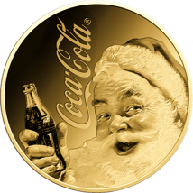 Gold Coca Cola Santa Claus Münze