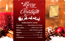 Gold Merry Christmas Münze