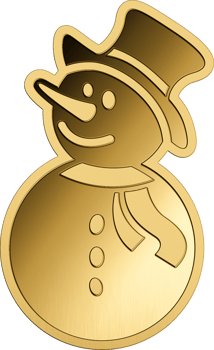 Gold Schneemann Shaped Coin