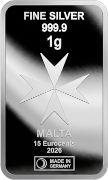 1g Silber Heimerle und Meule Malta Münzbarren