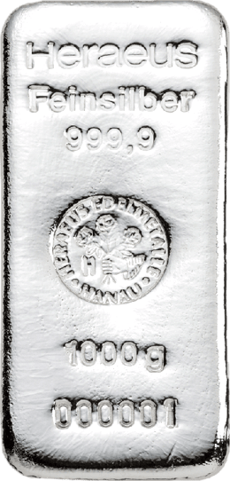 1 kg Silberbarren (verschiedene Hersteller)