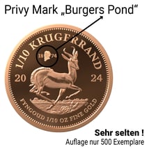 1/10 Unze Gold Krügerrand Burgers Pond Privy Mark 2024 PP (Auflage: 500 | Polierte Platte)