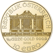 1/10 Unze Gold Wiener Philharmoniker 2025