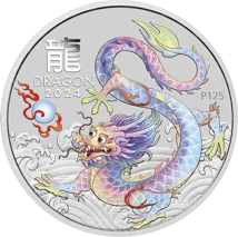 1/2 Unze Silber Lunar III Drache 2024 Weiß (Auflage: 200.000)