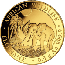 1/2g Gold Somalia Elefant 2017