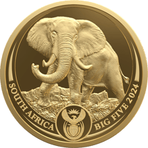 1 Unze Gold Big Five III Elefant 2024 PP (Auflage: 500 | 1. Motiv | Polierte Platte)