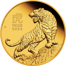 1 Unze Gold Lunar III Tiger 2022 PP (Auflage: 1.000 | Polierte Platte)