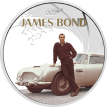 1 Unze Silber James Bond Aston Martin DB5 2024 (Auflage: 5.000 | Polierte Platte)