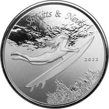 1 Unze Silber EC8 St. Kitts & Nevis Surfer 2022 (Auflage: 25.000)