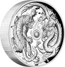 2 Unze Silber Dragon & Tiger 2018 (Auflage: 1.500 | Polierte Platte | High Relief)