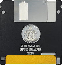 2 Unze Silber Floppy Disk 2024 (Auflage: 499 | Silk Finish | coloriert)