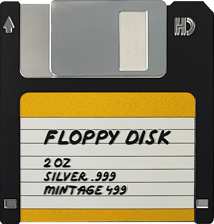 2 Unze Silber Floppy Disk 2024 (Auflage: 499 | Silk Finish | coloriert)