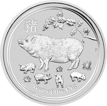 2 Unze Silber Lunar II Schwein 2019