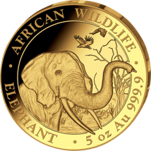 5 Unze Gold Somalia Elefant 2018 PP (Auflage: 50 Münzen)