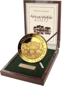 5 Unze Gold Somalia Elefant 2020 PP (Auflage: 50 Münzen)