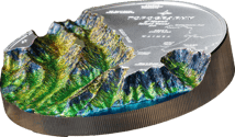 5 Unze Silber Topography - Hawaii 2024 (Auflage: 777  | High Relief | Polierte Platte)