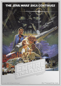 5 Unze Silber Das Imperium schlägt zurück Star Wars Posters 2023 PP (Auflage: 200 | coloriert | Polierte Platte)