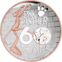 5 Unze Silber 60 Jahre Pink Panther 2024 (Auflage: 750 | Rosegold | Polierte Platte)