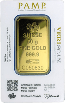 50 g Goldbarren PAMP Suisse