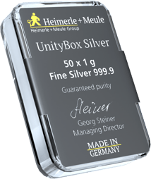 50 x 1g Silber Heimerle und Meule UnityBox