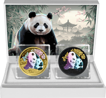 Golden Black China Panda Holo Silber Set 2024 (Auflage: 50 | teilvergoldet)