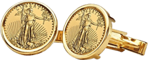 Vergoldete Manschettenknöpfe (inkl. Münzen)